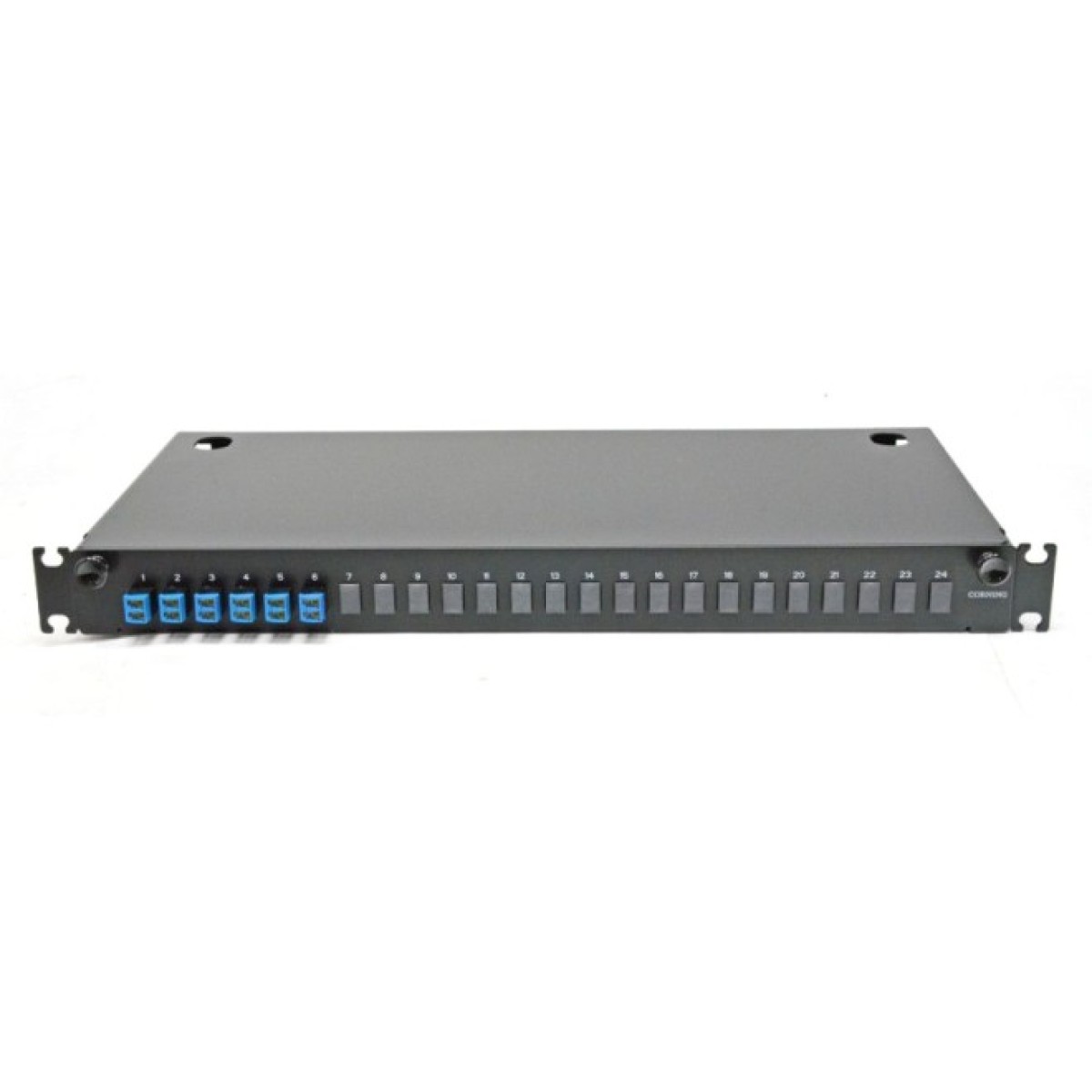 ВО патч-панель LAN1 з 6xLC Duplex адапт., 12 пігтейл., сплайс-касетою, SM, OS2, висувна, 1U, чорна, Corning 98_98.jpg - фото 6
