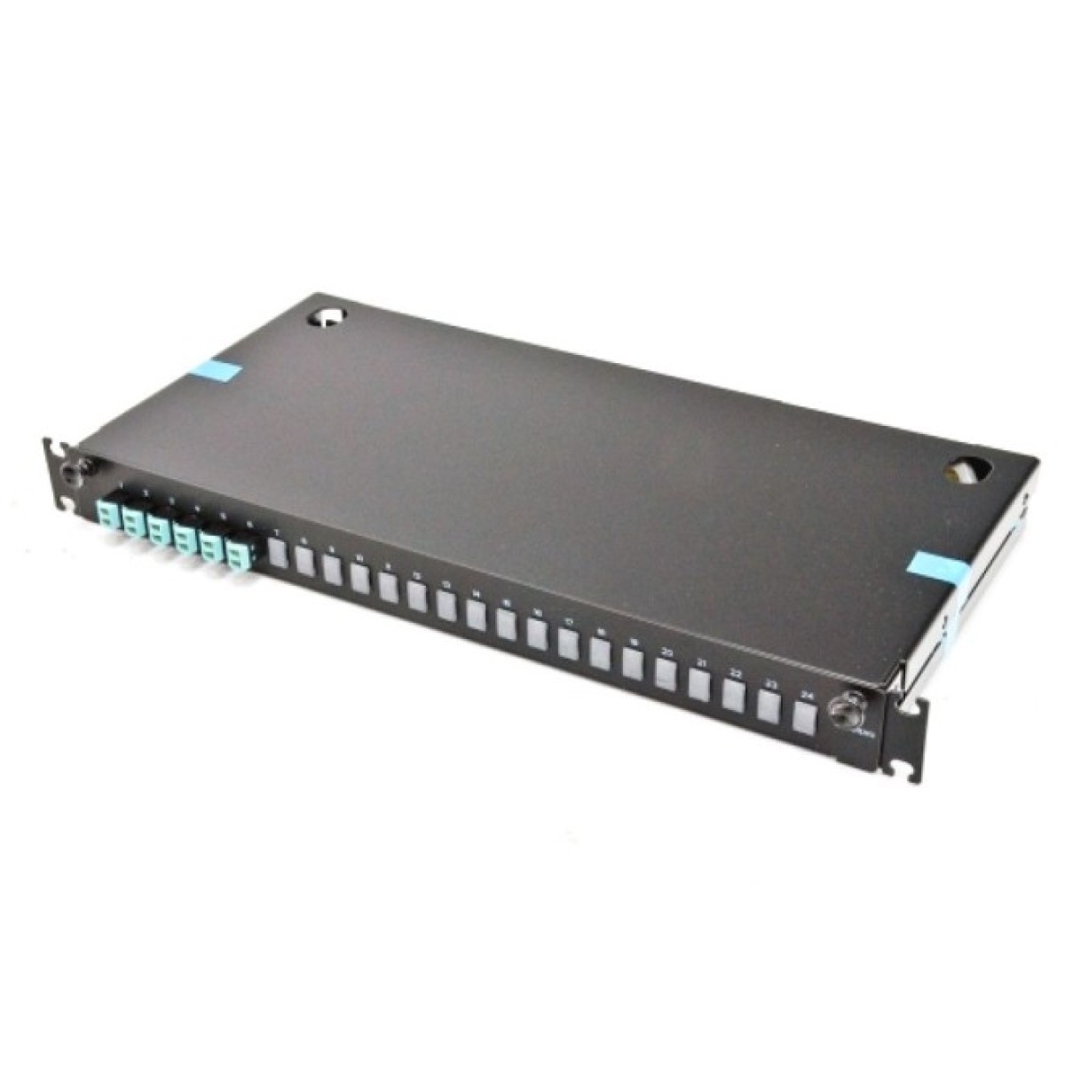 ВО патч-панель LAN1 с 6xLC Duplex адапт., 12 пигтейл., сплайс-кассетой, MM, OM3/OM4, 1U, выдвижная, черная, Corning 98_98.jpg - фото 1