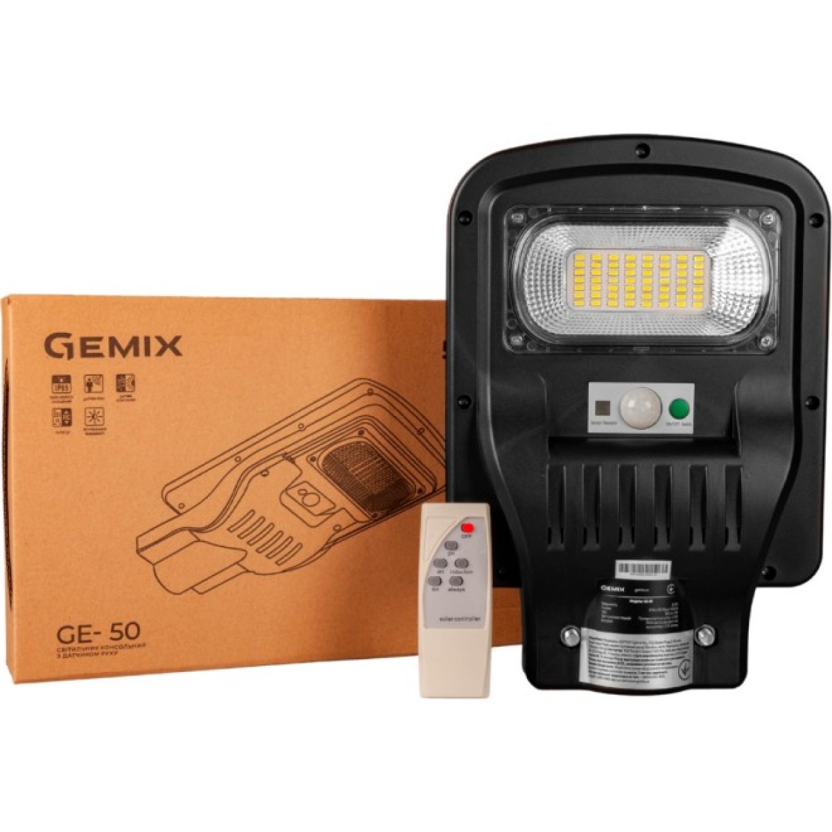 Прожектор LED на сонячній батареї 50W 6000К IP65 Gemix (SGEGMX50WSTD) 98_98.jpg - фото 7