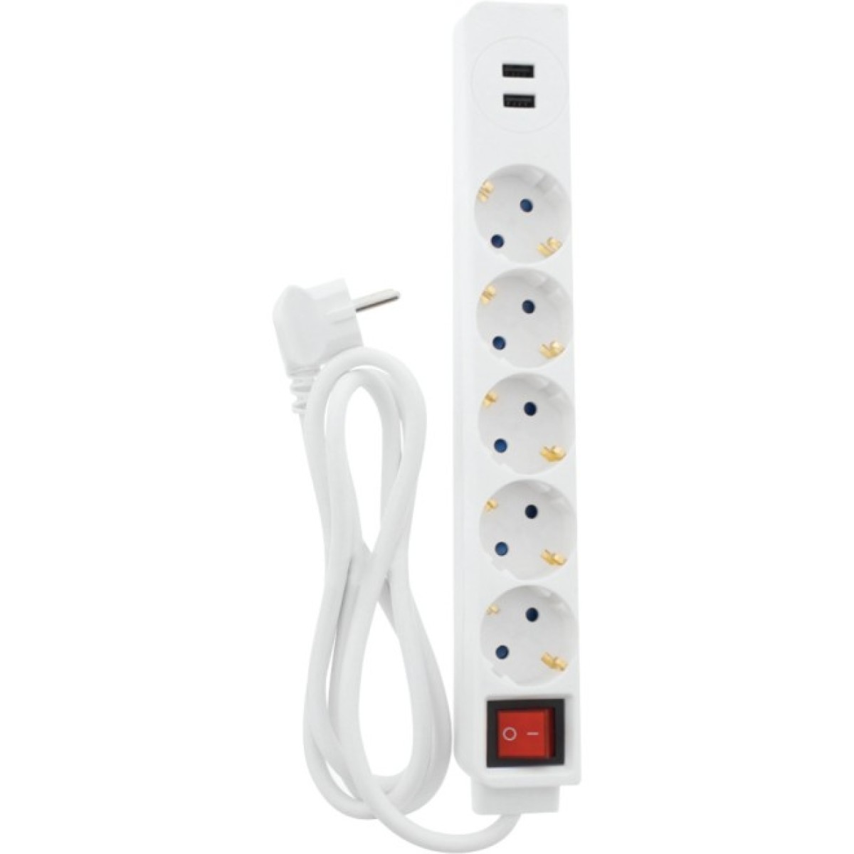 Сетевой удлинитель 5хSocket, 2 USB, 1.5м Hama Jack White (00137350) 98_98.jpg - фото 2