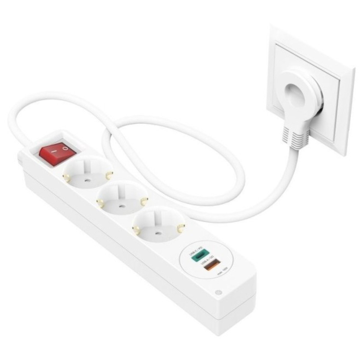 Сетевой удлинитель 3хSchuko, 1.4м USB-C/A, PD/QC Hama White (00133757) 98_98.jpg - фото 4