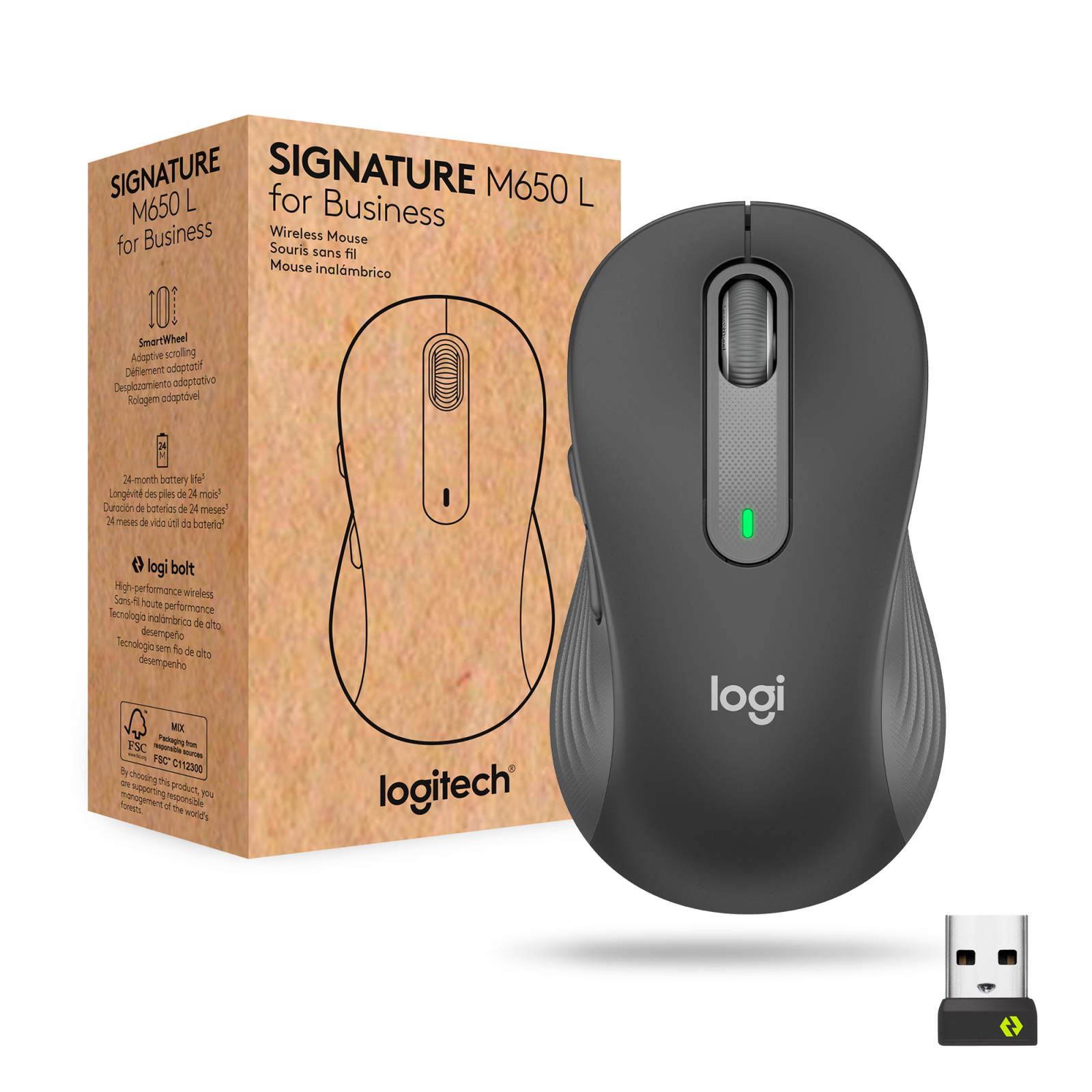 Мышка Logitech Signature M650 Wireless for Business Graphite (910