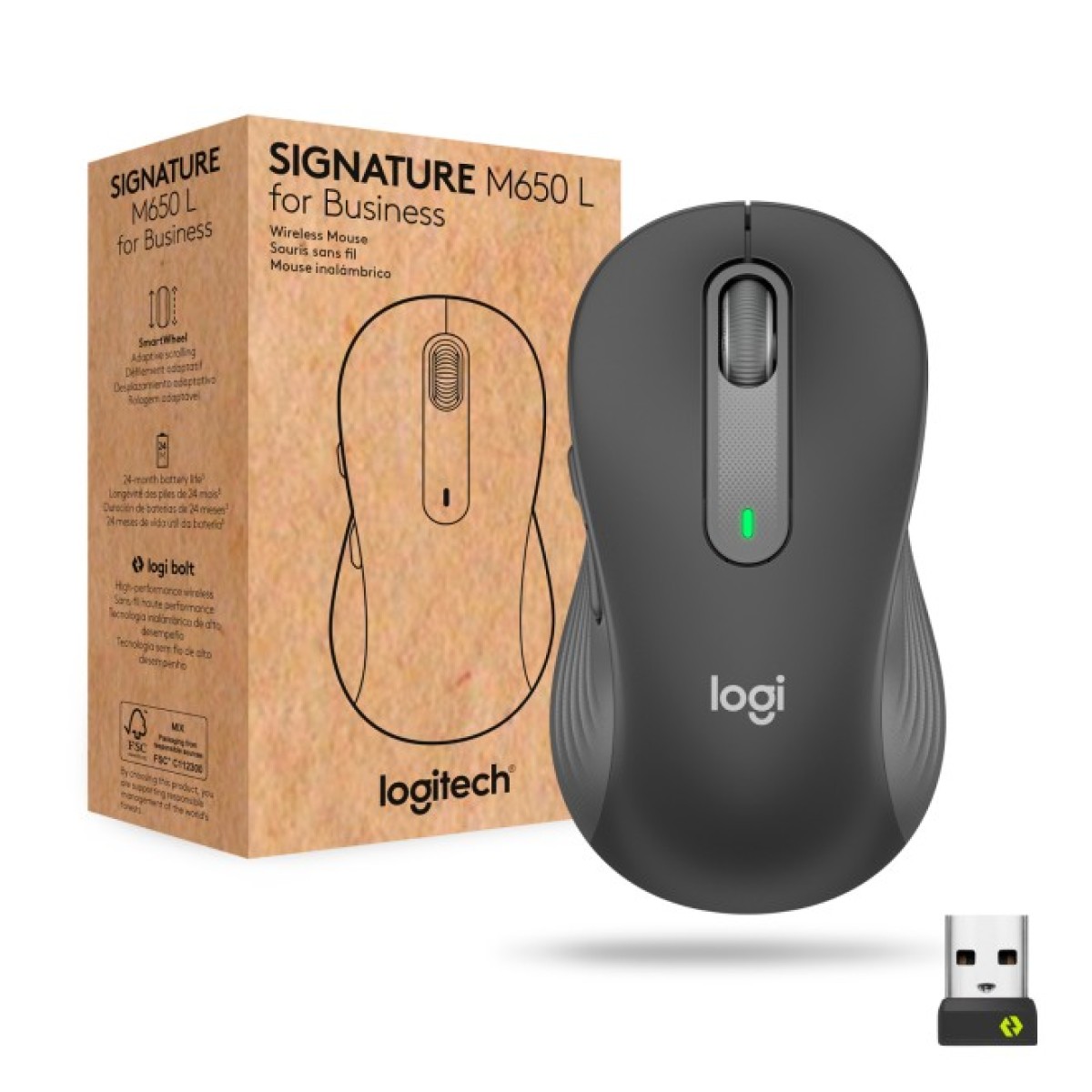 Мышка Logitech Signature M650 L Wireless Mouse for Business Graphite (910-006348) 256_256.jpg