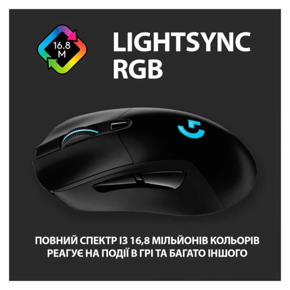 Мишка Logitech G703 Lightspeed HERO 16K Sensor Black (910-005640) 98_98.jpg - фото 4