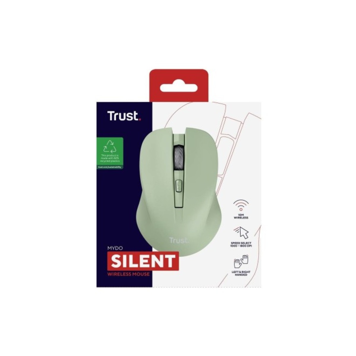 Мышка Trust Mydo Silent Wireless Green (25042) 98_98.jpg - фото 8