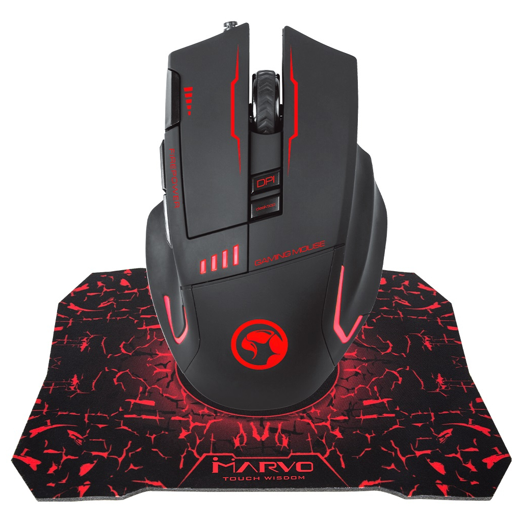 G909L+G1 - Мышка Marvo G909L USB з ігровою поверхнею G1 Black (G909L+G1 ...
