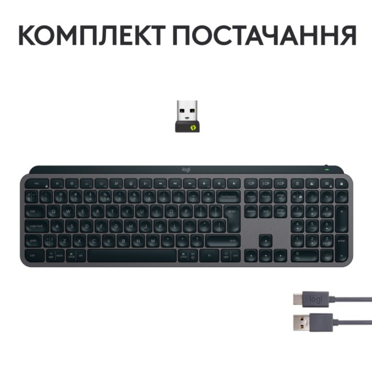 Клавіатура Logitech MX Keys S Wireless UA Graphite (920-011593) 98_98.jpg - фото 5