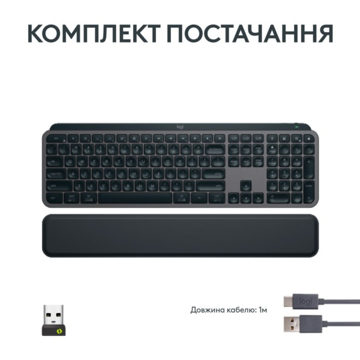 Клавіатура Logitech MX Keys S Plus Palmrest Wireless UA Graphite (920-011589) 98_98.jpg - фото 10