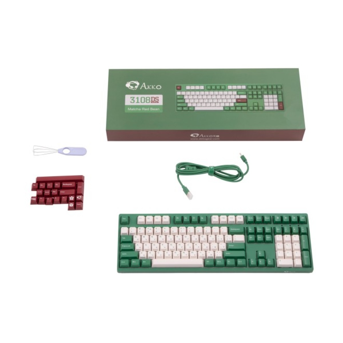 Клавиатура Akko 3108 DS Matcha Red Bean 108Key CS Blue V2 USB UA No LED Green (6925758605649) 98_98.jpg - фото 4