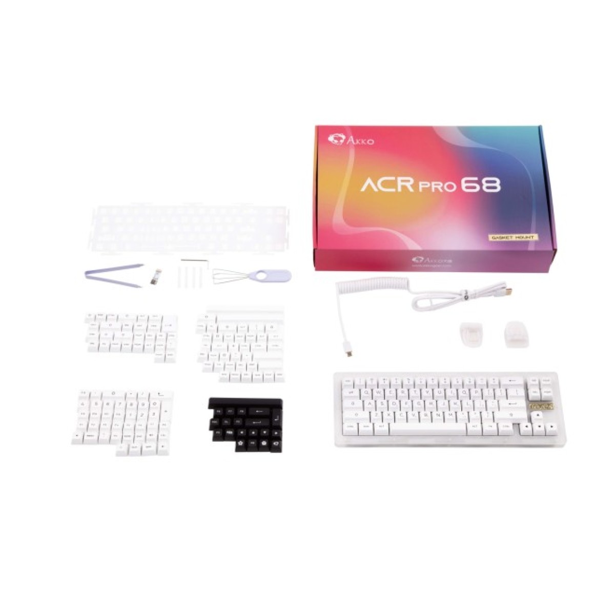 Клавіатура Akko ACR Pro 68 68Key CS Crystal Hot-swappable USB UA RGB White (6925758618564) 98_98.jpg - фото 4