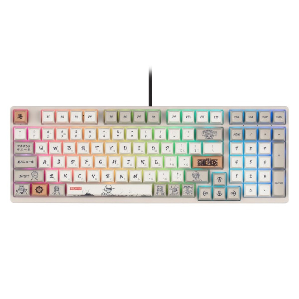 Клавиатура Akko 3098S One Piece Calligraphy 98Key CS Jelly Blue Hot-swappable USB UA RGB Gray (6925758616775) 98_98.jpg - фото 6