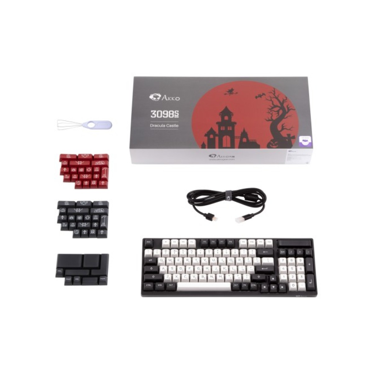 Клавіатура Akko 3098S Dracula 98Key CS Jelly Pink Hot-swappabl USB UA RGB Black (6925758616829) 98_98.jpg - фото 6