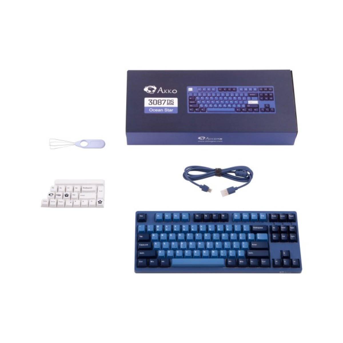 Клавіатура Akko 3087 DS Ocean Star 87Key CS Blue V2 USB UA No LED Blue (6925758614252) 98_98.jpg - фото 7