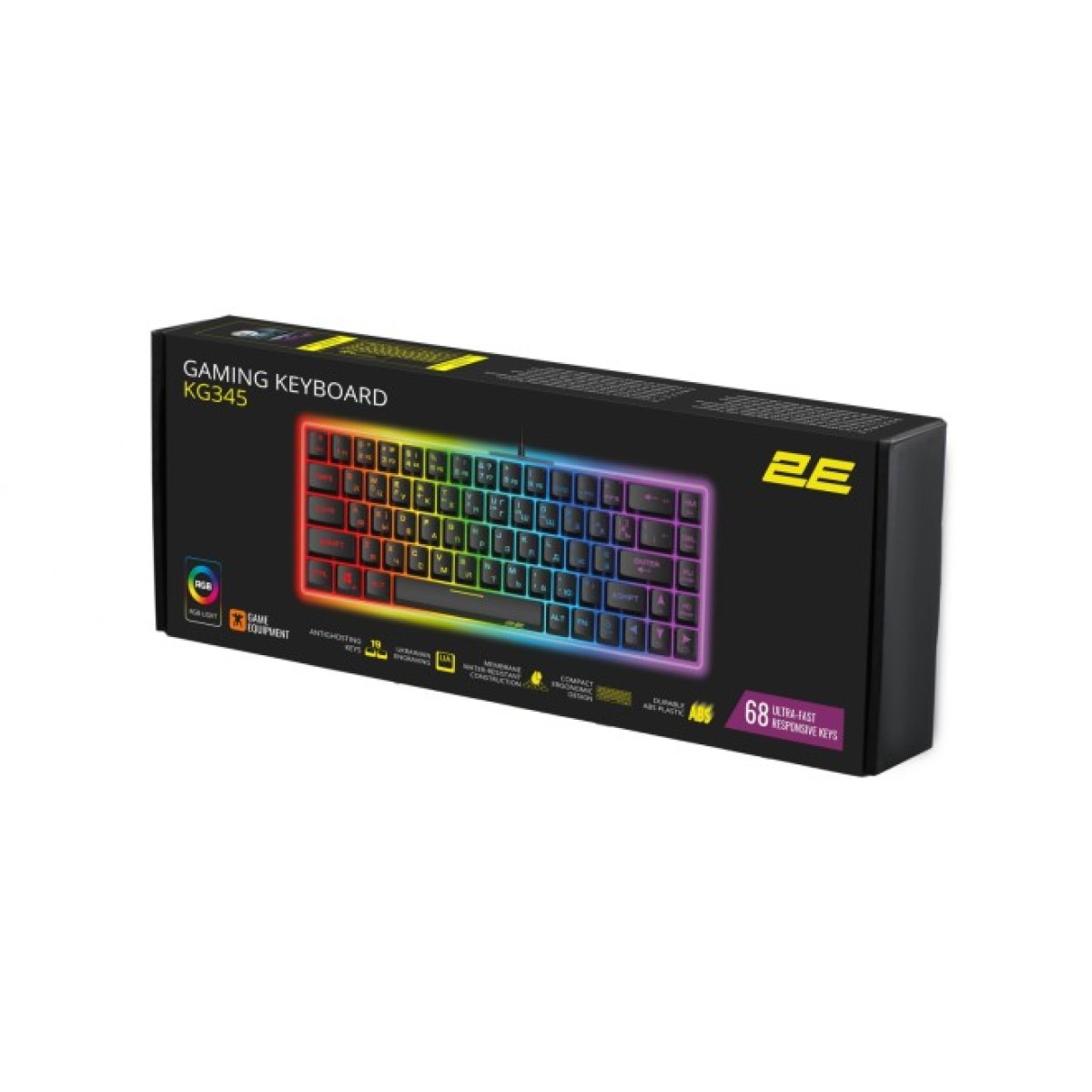 Клавиатура 2E Gaming KG345 RGB 68key USB UA Transparent (2E-KG345TR) 98_98.jpg - фото 5