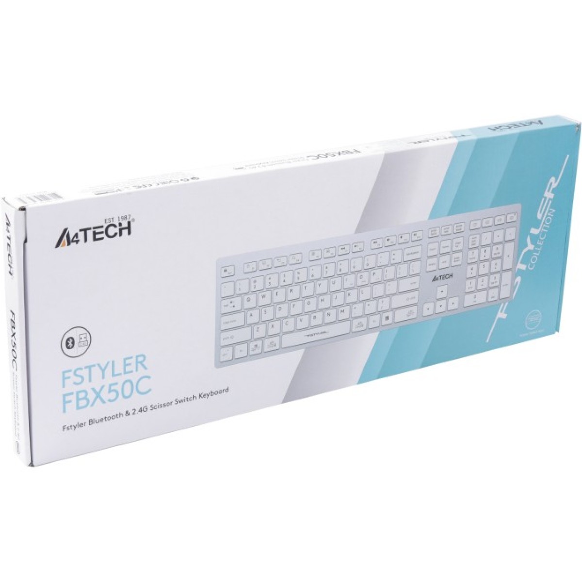 Клавіатура A4Tech FBX50C USB/Bluetooth White (FBX50C White) 98_98.jpg - фото 2