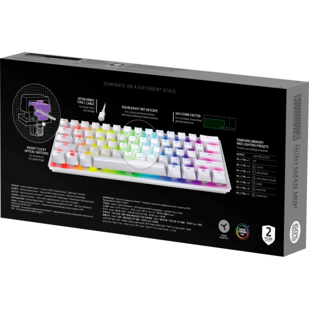 Клавіатура Razer Huntsman mini Mercury Red Switch USB RU White (RZ03-03392200-R3R1) 98_98.jpg - фото 2