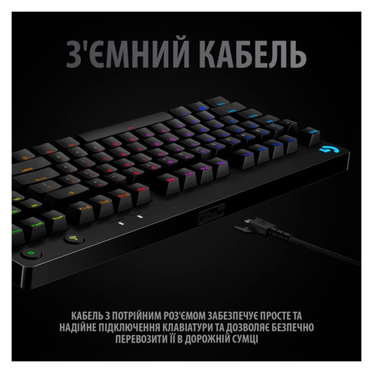 Клавіатура Logitech G PRO Mechanical Gaming USB UA Black (920-009392) 98_98.jpg - фото 8