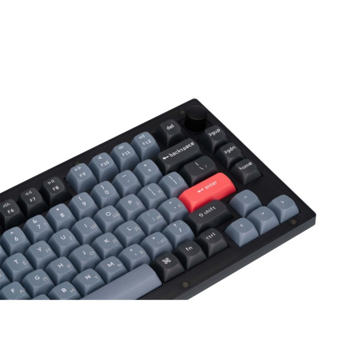 Клавіатура Keychron V1 84 Key QMK Gateron G PRO Blue Hot-Swap RGB Knob Frosted Black (V1C2_KEYCHRON) 98_98.jpg - фото 2