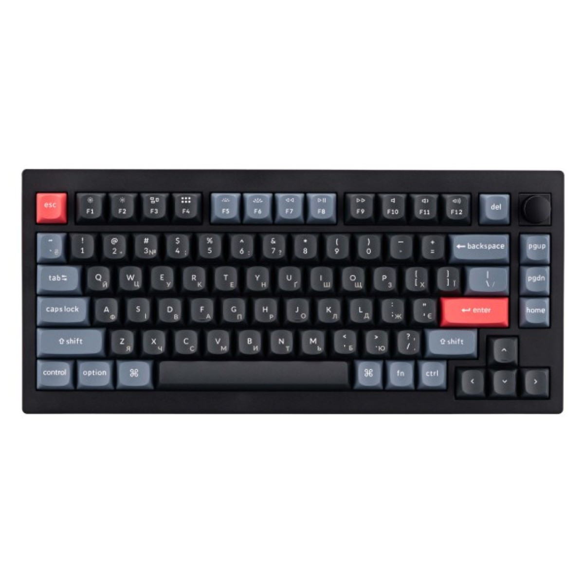 Клавиатура Keychron V1 84 Key QMK Gateron G PRO Brown Hot-Swap RGB Knob Carbon Black (V1D3_KEYCHRON) 256_256.jpg