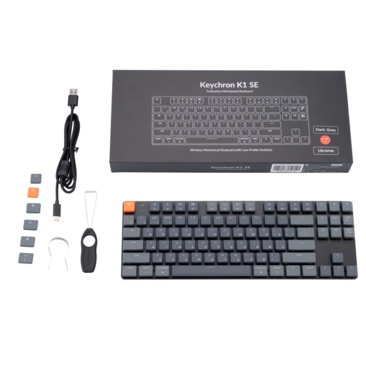 Клавіатура Keychron K1SE 87 Key Gateron Blue RGB Wireless UA Black (K1SEH2_KEYCHRON) 98_98.jpg - фото 4