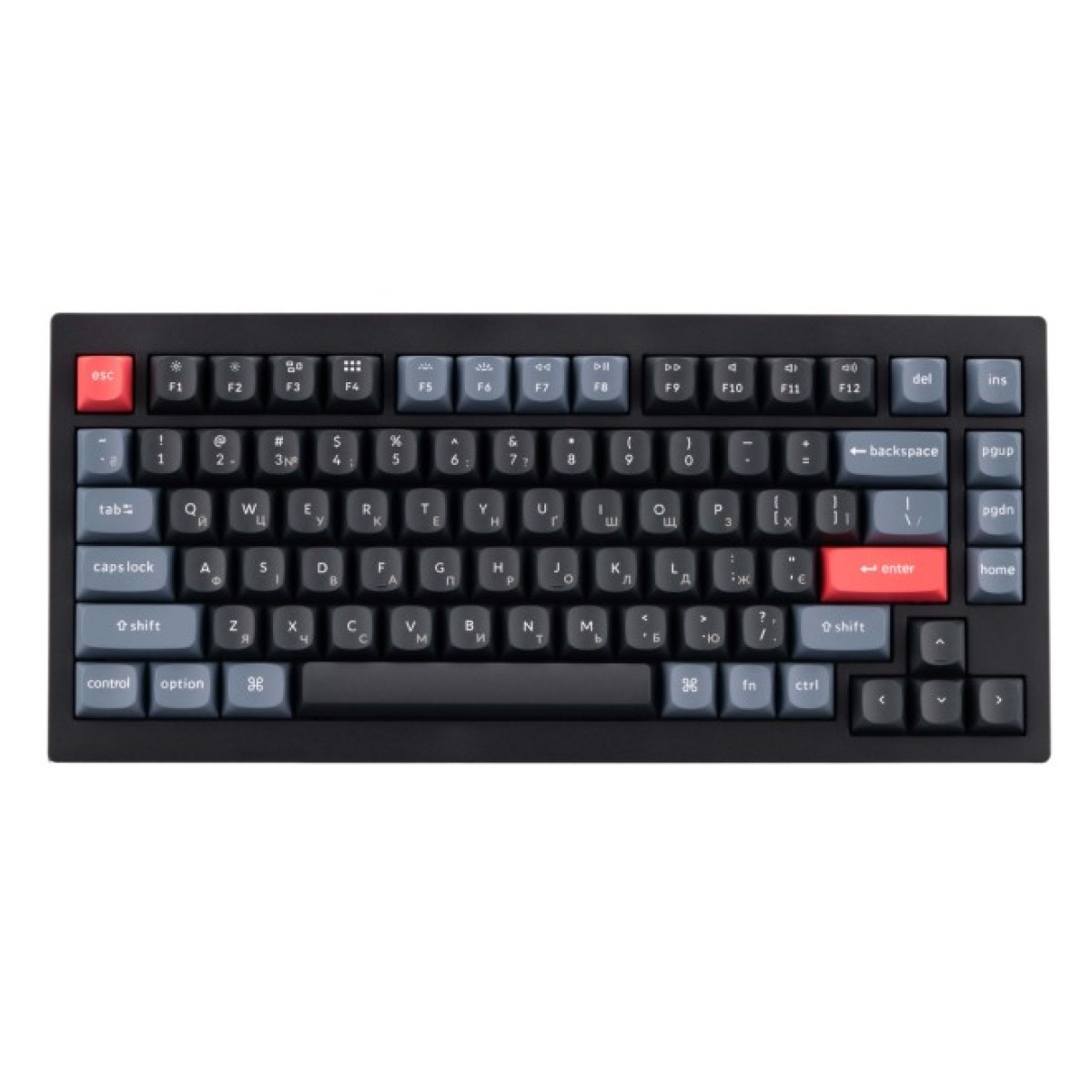 Клавиатура Keychron V1 84 Key QMK Gateron G PRO Brown Hot-Swap RGB Carbon Black (V1B3_KEYCHRON) 256_256.jpg