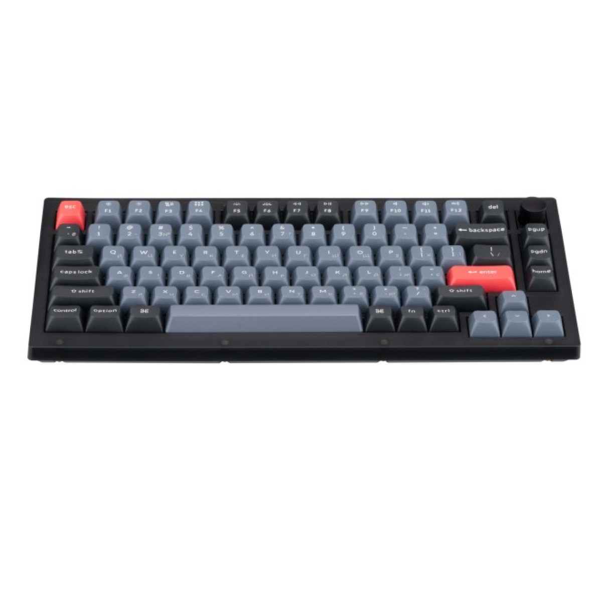 Клавіатура Keychron V1 84 Key QMK Gateron G PRO Blue Hot-Swap RGB Knob Frosted Black (V1C2_KEYCHRON) 98_98.jpg - фото 12