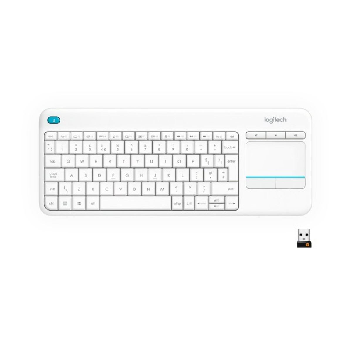 Клавіатура Logitech K400 Plus Touch Wireless UA White (920-007146) 256_256.jpg