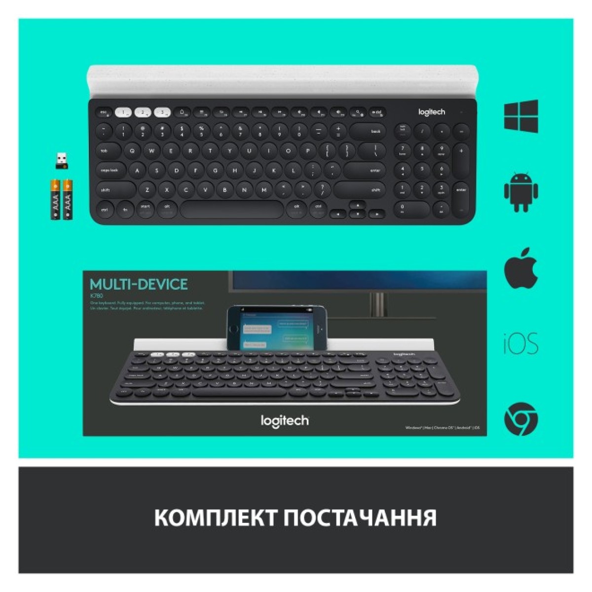 Клавиатура Logitech K780 Multi-Device Wireless UA Dark Gray (920-008042) 98_98.jpg - фото 5