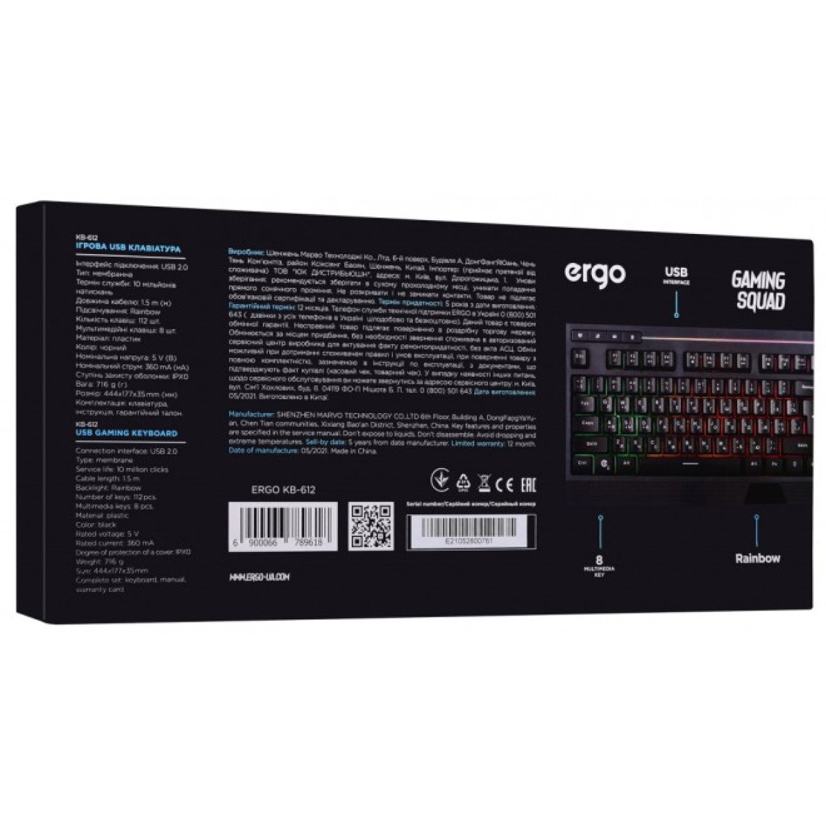 Клавиатура Ergo KB-612 USB Black (KB-612) 98_98.jpg - фото 11