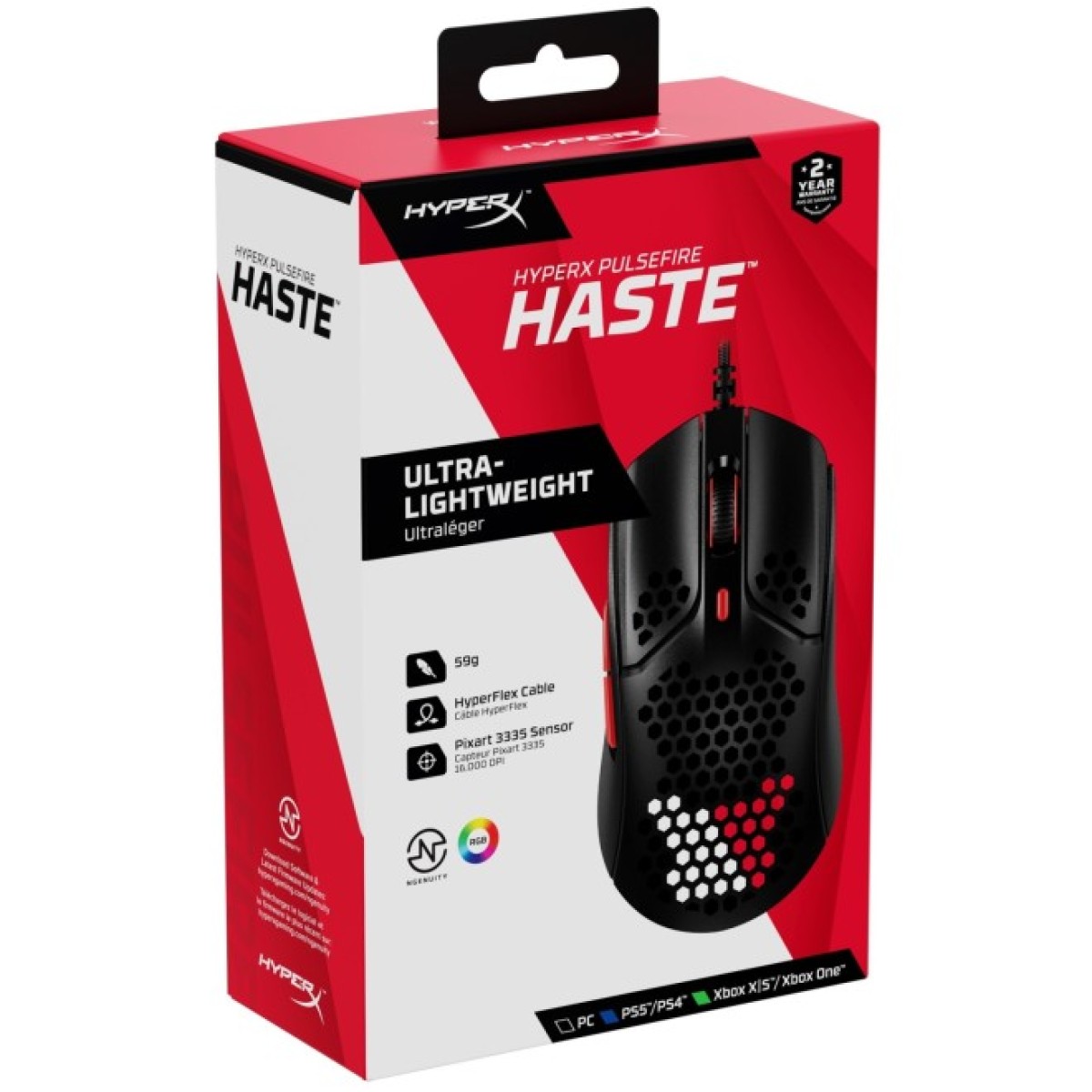 Мишка HyperX Pulsefire Haste Black-Red (4P5E3AA) 98_98.jpg - фото 3