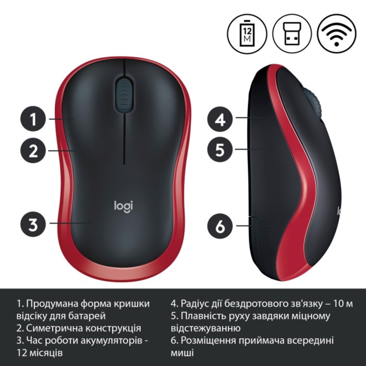 Мышка Logitech M185 red (910-002240) 98_98.jpg - фото 6