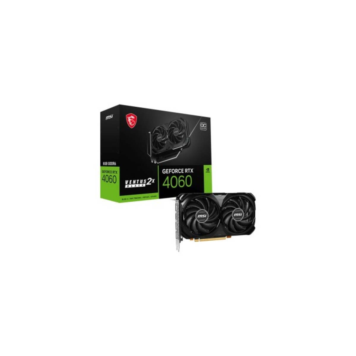 Відеокарта MSI GeForce RTX4060 8Gb VENTUS 2X BLACK OC (RTX 4060 VENTUS 2X BLACK 8G OC) 98_98.jpg - фото 1