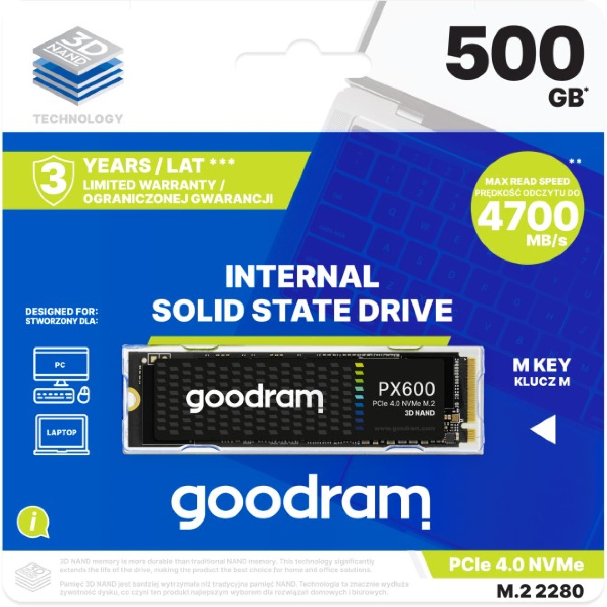 Накопичувач SSD M.2 2280 500GB PX600 Goodram (SSDPR-PX600-500-80) 98_98.jpg - фото 6