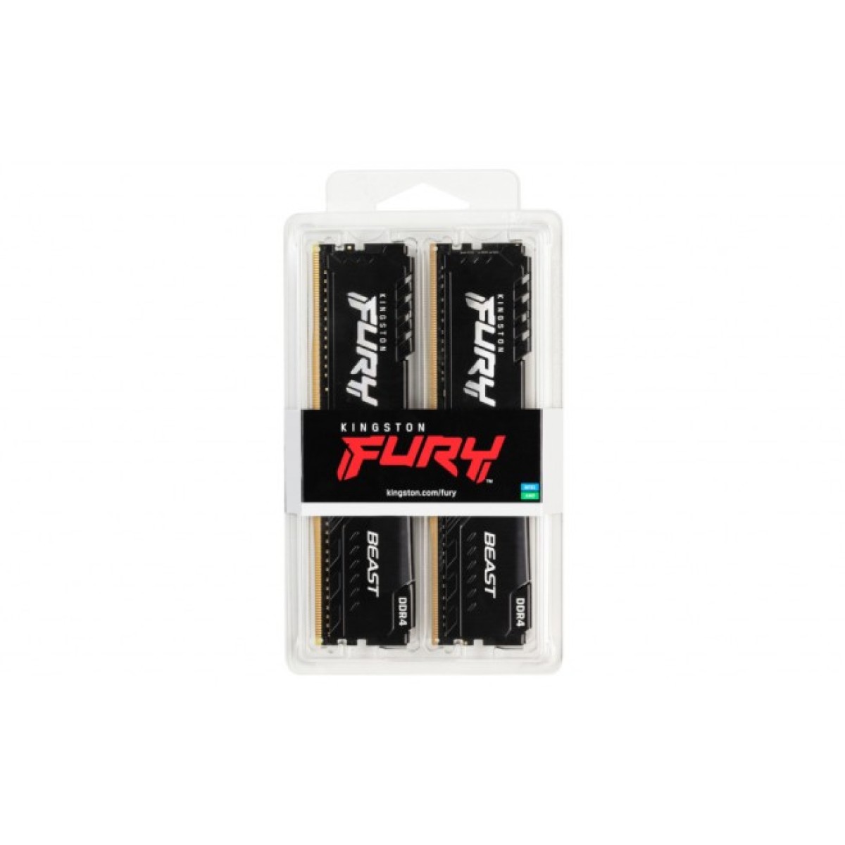 Модуль пам'яті для комп'ютера DDR4 16GB (2x8GB) 3200 MHz Fury Beast Black Kingston Fury (ex.HyperX) (KF432C16BBK2/16) 98_98.jpg - фото 3