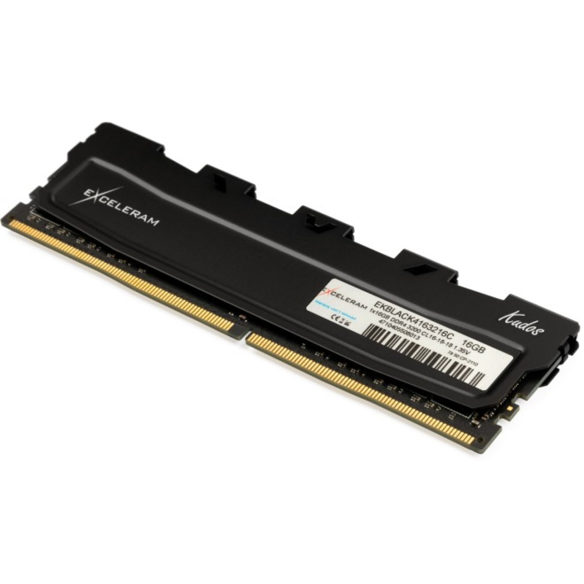 Модуль пам'яті для комп'ютера DDR4 16GB 3200 MHz Black Kudos eXceleram (EKBLACK4163216C) 98_98.jpg - фото 3