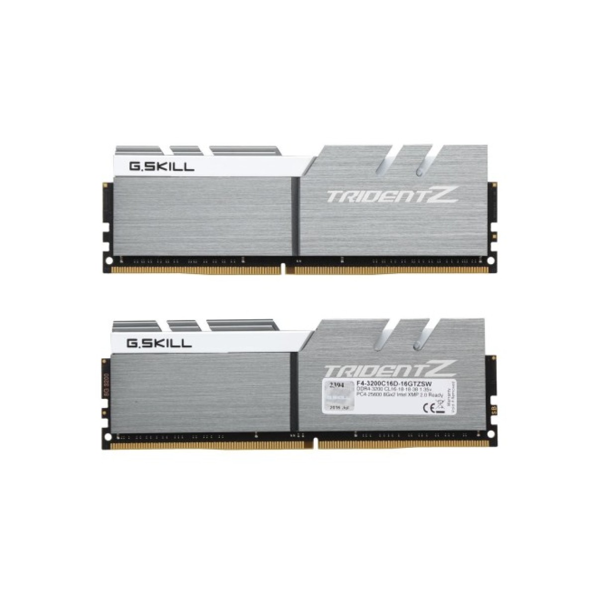 Модуль пам'яті для комп'ютера DDR4 16GB (2x8GB) 3200 MHz Trident Z Silver H/ White G.Skill (F4-3200C16D-16GTZSW) 98_98.jpg - фото 2