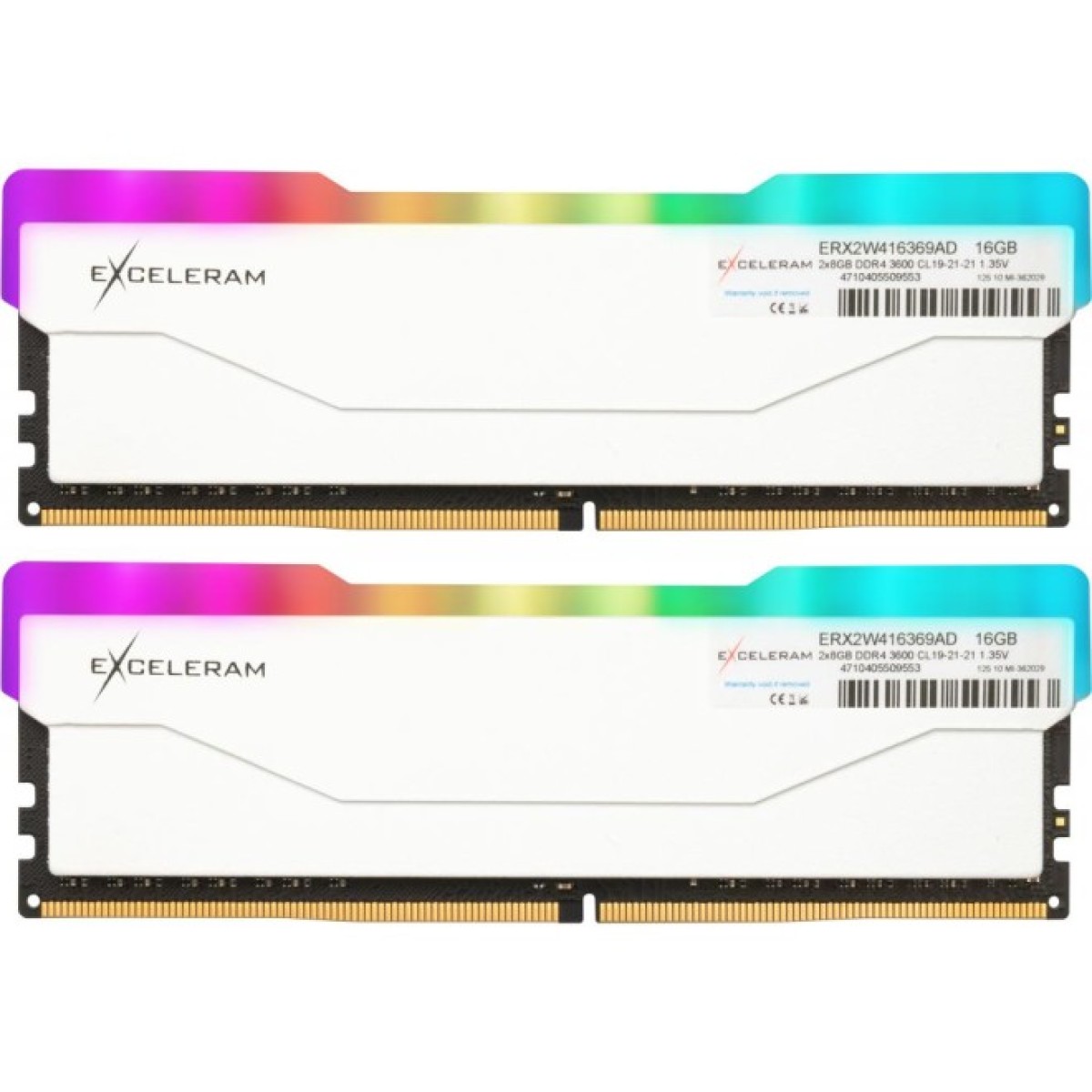 Модуль пам'яті для комп'ютера DDR4 16GB (2x8GB) 3600 MHz RGB X2 Series White eXceleram (ERX2W416369AD) 98_98.jpg - фото 1