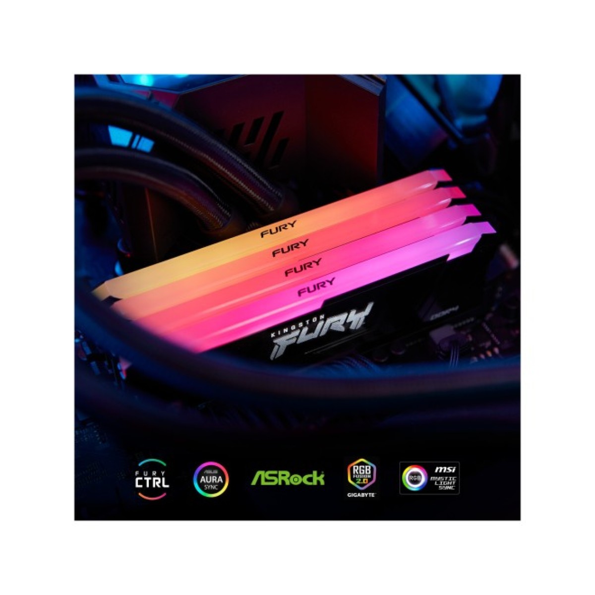 Модуль пам'яті для комп'ютера DDR4 16GB (2x8GB) 3733 MHz Beast RGB Kingston Fury (ex.HyperX) (KF437C19BB2AK2/16) 98_98.jpg - фото 9