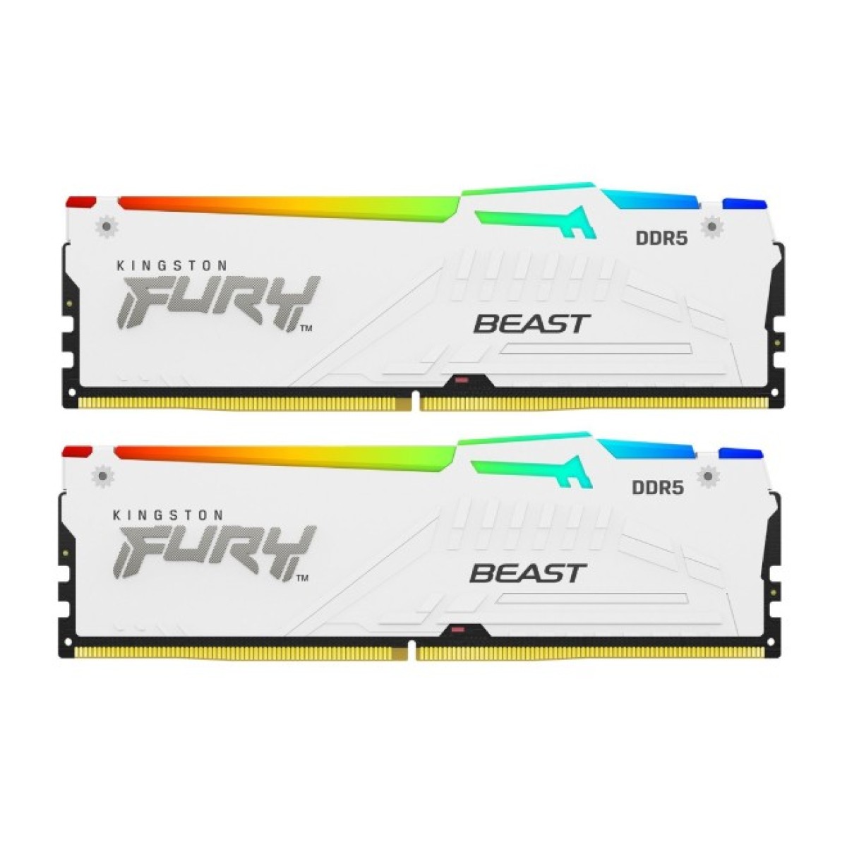 Модуль пам'яті для комп'ютера DDR5 64GB (2x32GB) 5200 MHz Beast White RGB Kingston Fury (ex.HyperX) (KF552C36BWEAK2-64) 256_256.jpg