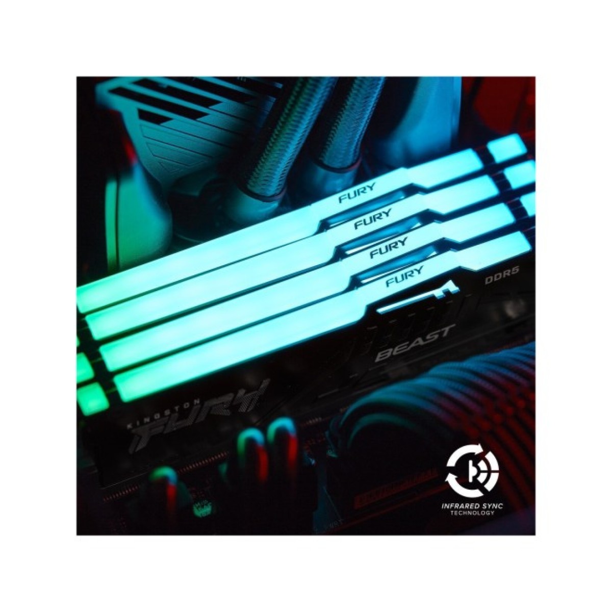 Модуль пам'яті для комп'ютера DDR5 64GB (2x32GB) 5200 MHz Beast RGB Kingston Fury (ex.HyperX) (KF552C40BBAK2-64) 98_98.jpg - фото 3