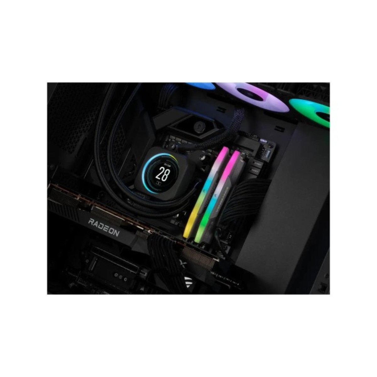 Модуль пам'яті для комп'ютера DDR5 32GB (2x16GB) 6000 MHz Vengeance RGB Black Corsair (CMH32GX5M2B6000C40) 98_98.jpg - фото 4