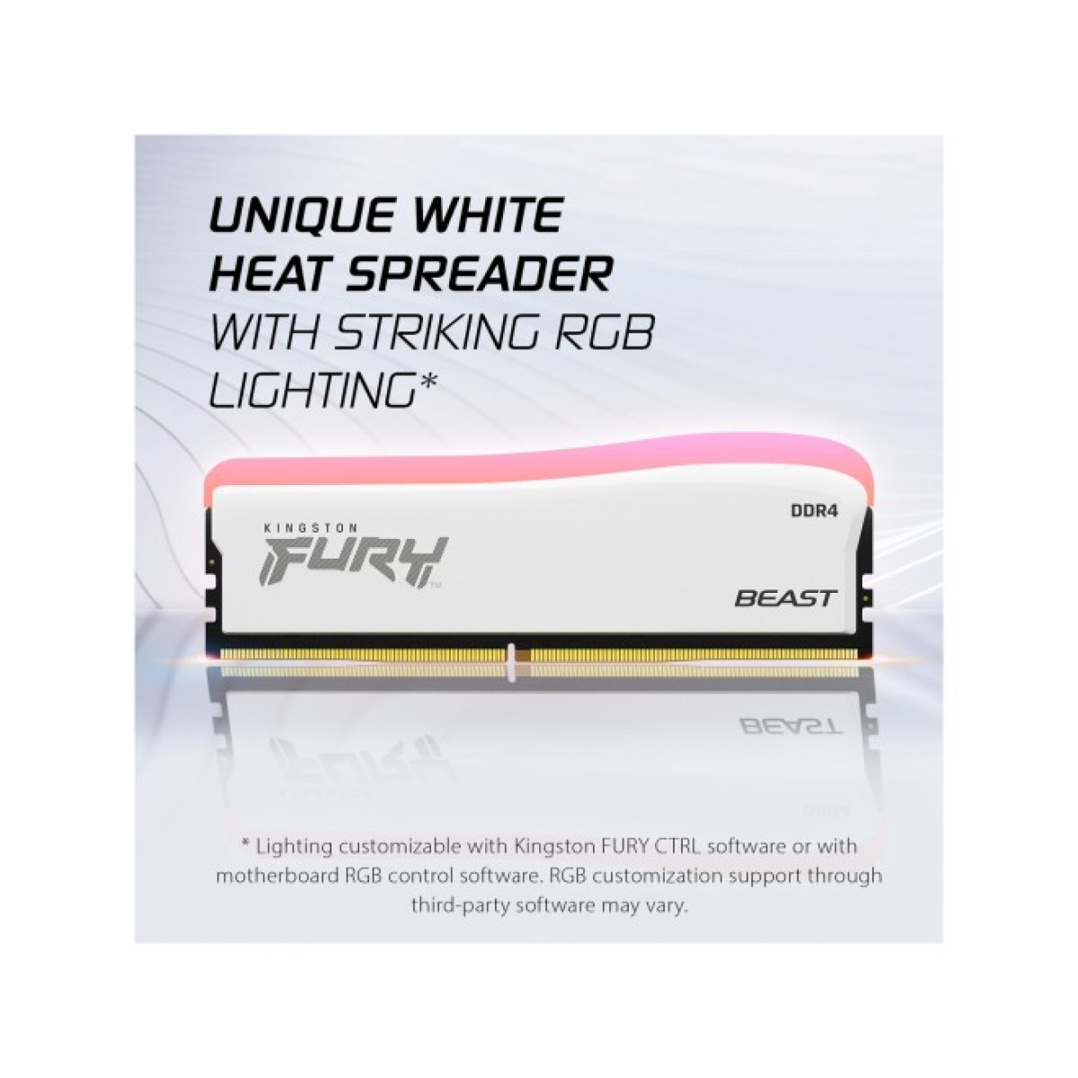 Модуль пам'яті для комп'ютера DDR4 16GB 3600 MHz Beast White RGB SE Kingston Fury (ex.HyperX) (KF436C18BWA/16) 98_98.jpg - фото 4