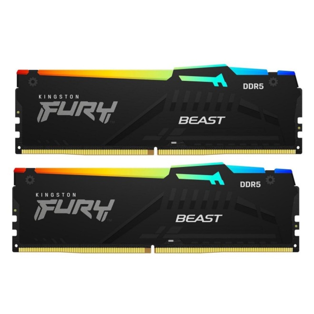 Модуль пам'яті для комп'ютера DDR5 32GB (2x16GB) 5600 MHz FURY Beast RGB Kingston Fury (ex.HyperX) (KF556C40BBAK2-32) 98_98.jpg - фото 1