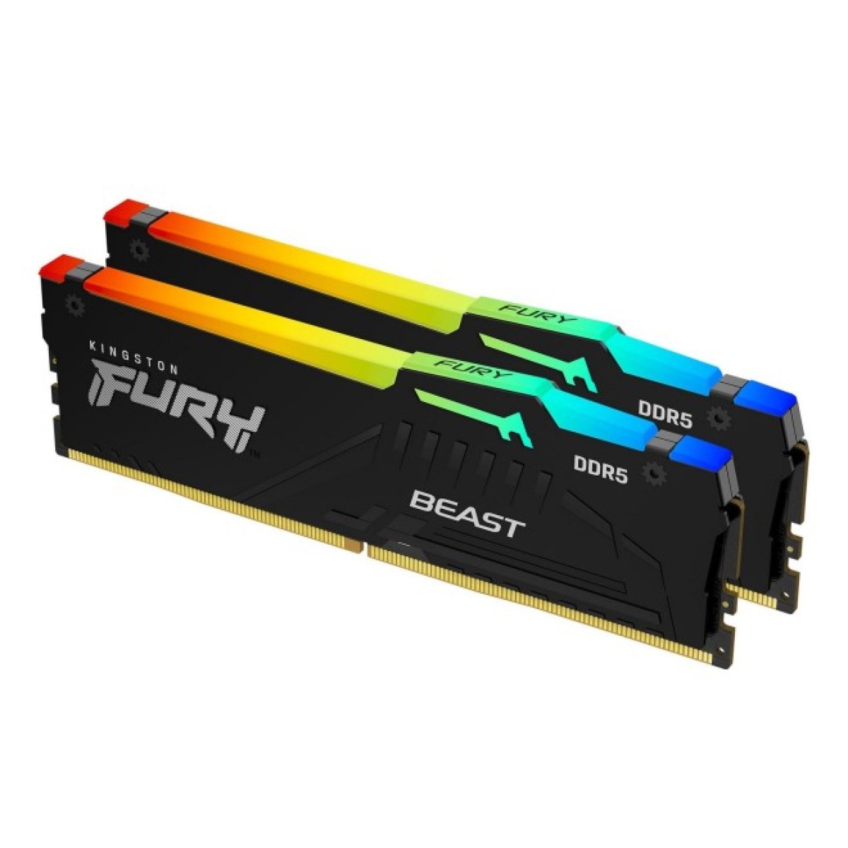 Модуль пам'яті для комп'ютера DDR5 16GB (2x8GB) 5200 MHz FURY Beast RGB Kingston Fury (ex.HyperX) (KF552C40BBAK2-16) 98_98.jpg - фото 2