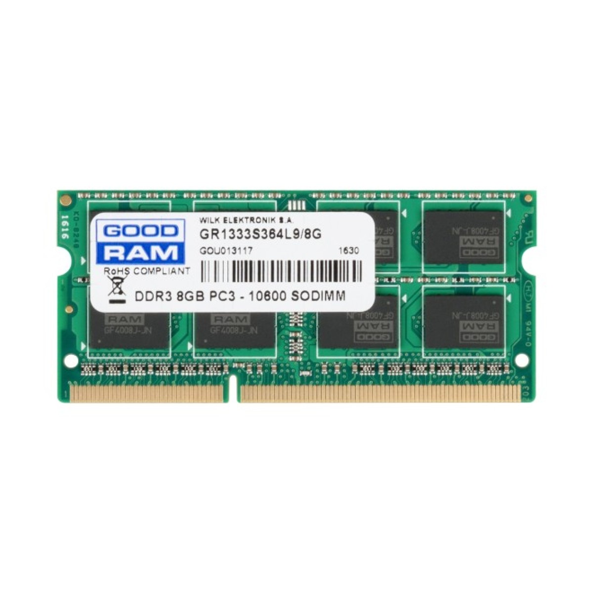 Модуль памяти для ноутбука SoDIMM DDR3 8GB 1333 MHz Goodram (GR1333S364L9/8G) 256_256.jpg