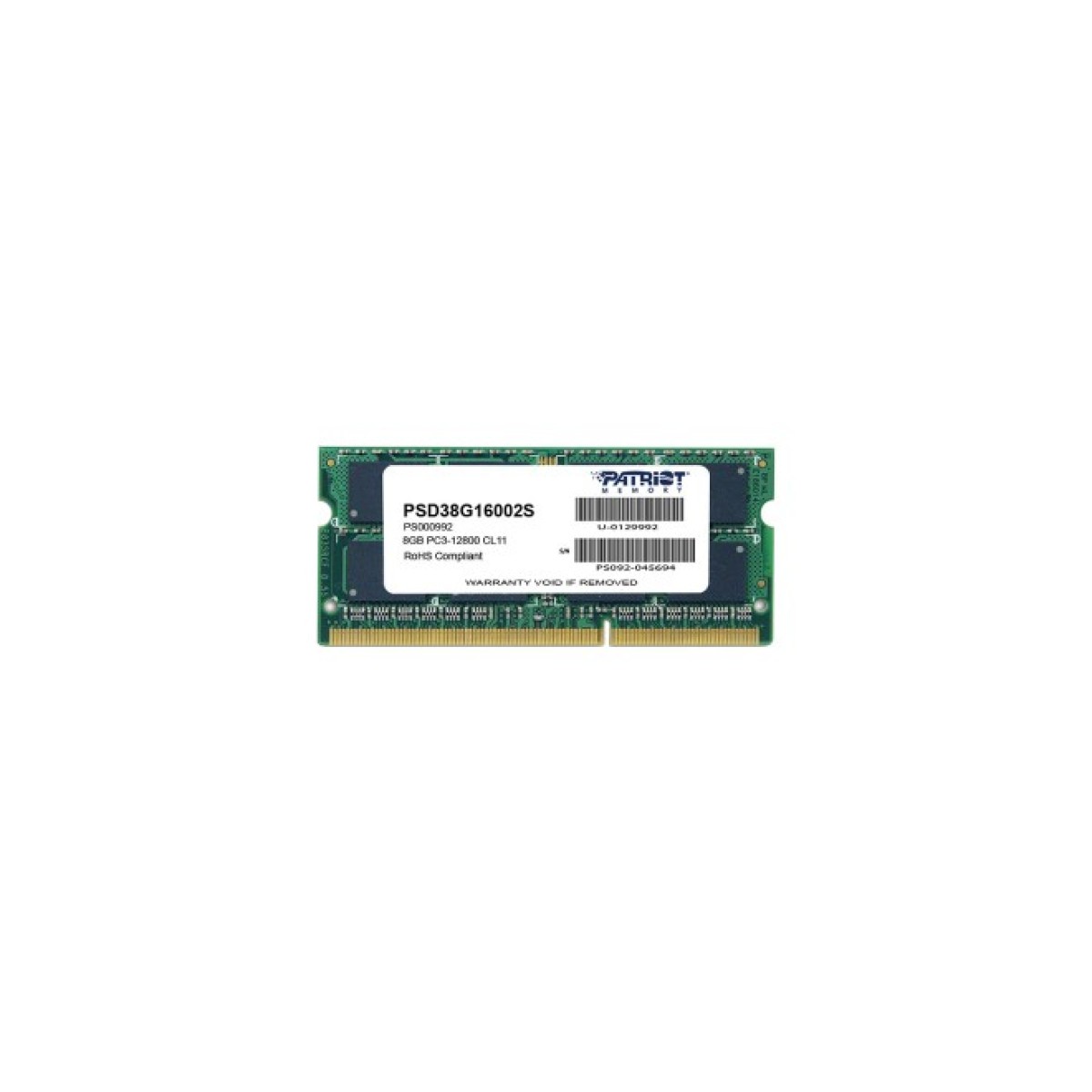 Модуль пам'яті для ноутбука SoDIMM DDR3 8GB 1600 MHz Patriot (PSD38G16002S) 256_256.jpg