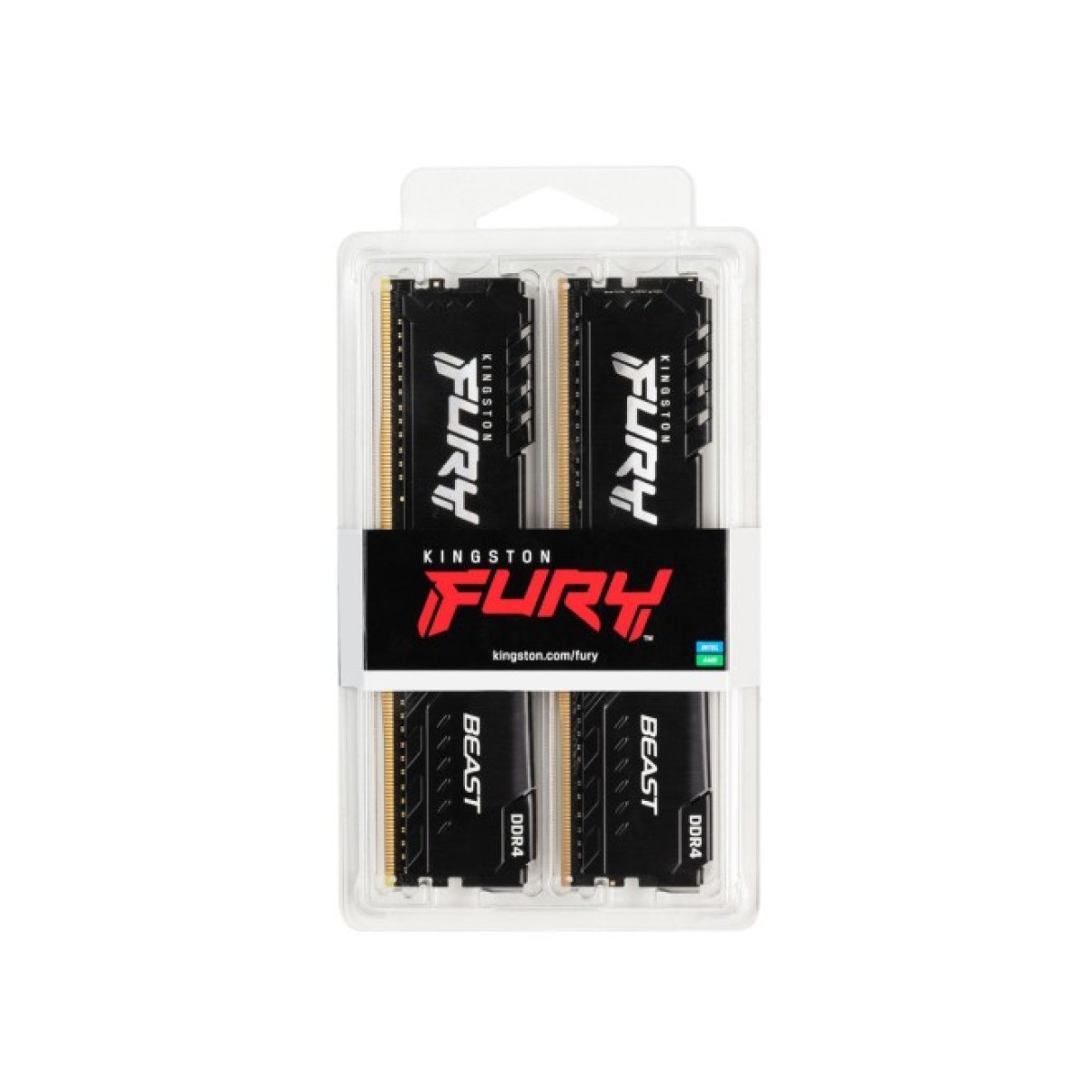 Модуль пам'яті для комп'ютера DDR4 32GB (2x16GB) 3200 MHz Fury Beast Black Kingston Fury (ex.HyperX) (KF432C16BBK2/32) 98_98.jpg - фото 6