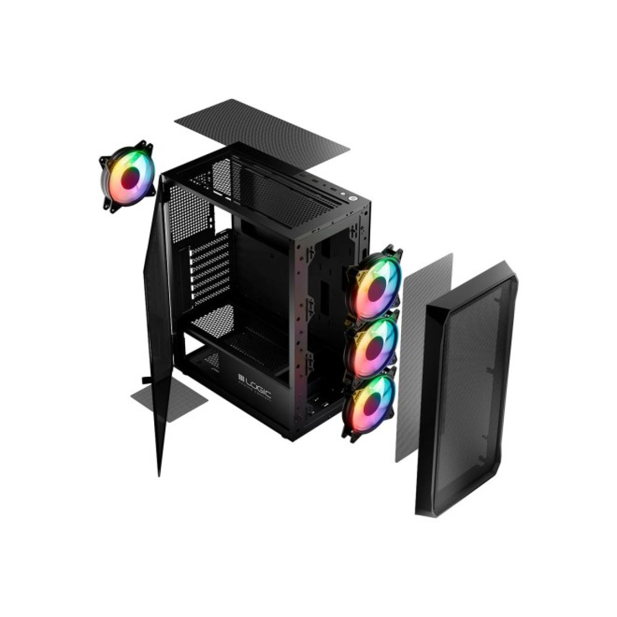 Корпус Logic concept PORTOS MESH+GLASS ARGB fans 4x120mm BLACK (AT-PORTOS-10-0000000-0002) 98_98.jpg - фото 11