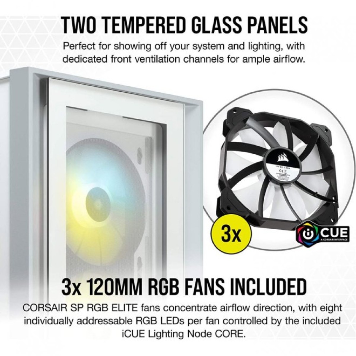 Корпус Corsair iCUE 4000X RGB Tempered Glass White (CC-9011205-WW) 98_98.jpg - фото 3