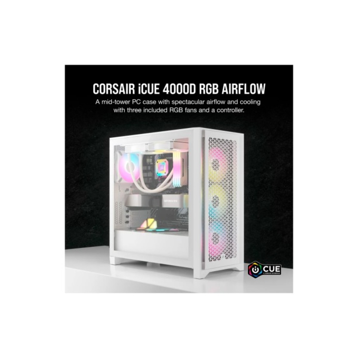 Корпус Corsair iCUE 4000D RGB Airflow White (CC-9011241-WW) 98_98.jpg - фото 2